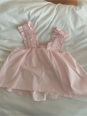Zara frill sleeve poplin top